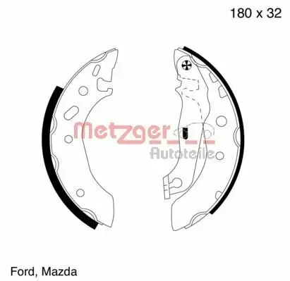 Bremsbackensatz Hinterachse METZGER MG 642 Bild Bremsbackensatz Hinterachse METZGER MG 642