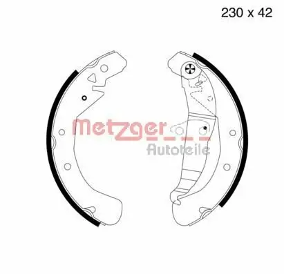 Bremsbackensatz METZGER MG 672 Bild Bremsbackensatz METZGER MG 672