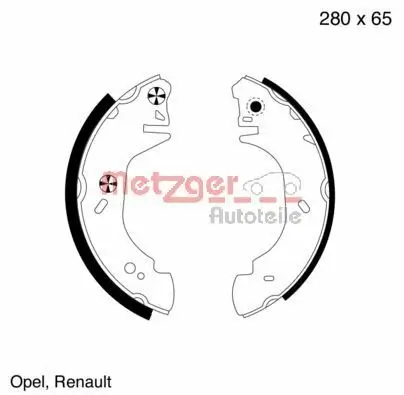 Bremsbackensatz Hinterachse METZGER MG 807 Bild Bremsbackensatz Hinterachse METZGER MG 807