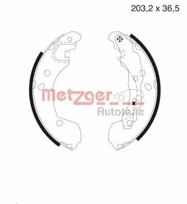 Bremsbackensatz Hinterachse METZGER MG 985 Bild Bremsbackensatz Hinterachse METZGER MG 985