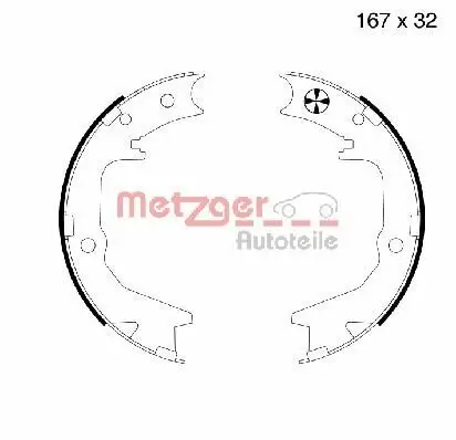 Bremsbackensatz, Feststellbremse Hinterachse links Hinterachse rechts METZGER AUTOTEILE MG 994 Bild Bremsbackensatz, Feststellbremse Hinterachse links Hinterachse rechts METZGER AUTOTEILE MG 994