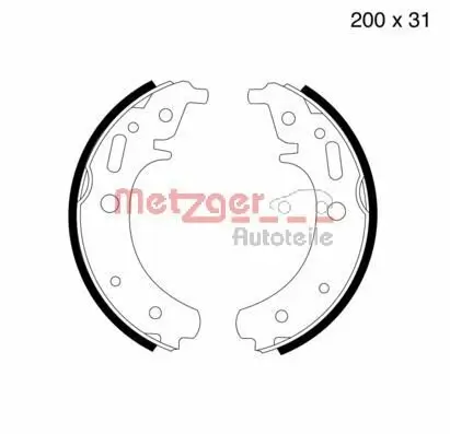 Bremsbackensatz Hinterachse METZGER AUTOTEILE MG 999 Bild Bremsbackensatz Hinterachse METZGER AUTOTEILE MG 999