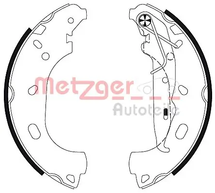 Bremsbackensatz Hinterachse METZGER MG 129 Bild Bremsbackensatz Hinterachse METZGER MG 129