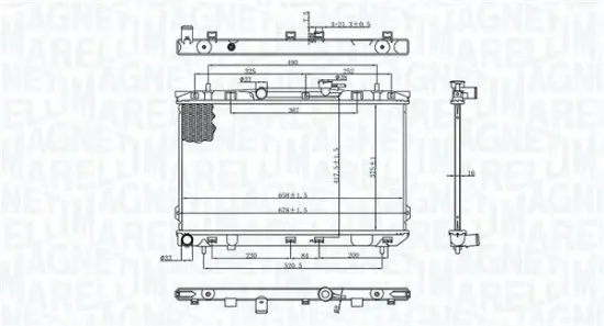 Kühler, Motorkühlung MAGNETI MARELLI 350213197200 Bild Kühler, Motorkühlung MAGNETI MARELLI 350213197200