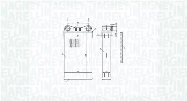 Wärmetauscher, Innenraumheizung MAGNETI MARELLI 350218472000