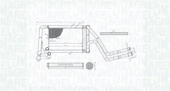 Wärmetauscher, Innenraumheizung MAGNETI MARELLI 350218488000 Bild Wärmetauscher, Innenraumheizung MAGNETI MARELLI 350218488000