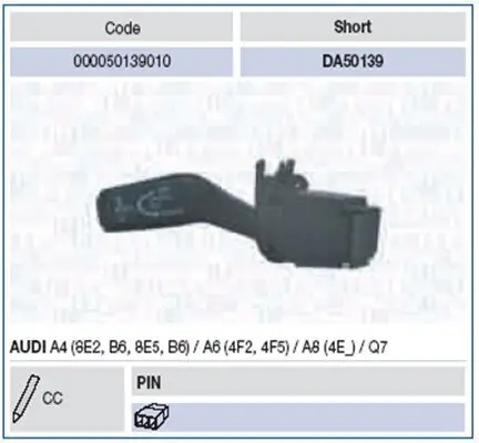 Lenkstockschalter MAGNETI MARELLI 000050139010 Bild Lenkstockschalter MAGNETI MARELLI 000050139010