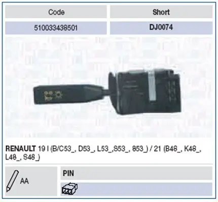 Lenkstockschalter MAGNETI MARELLI 510033438501 Bild Lenkstockschalter MAGNETI MARELLI 510033438501