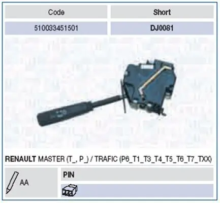 Lenkstockschalter MAGNETI MARELLI 510033451501 Bild Lenkstockschalter MAGNETI MARELLI 510033451501