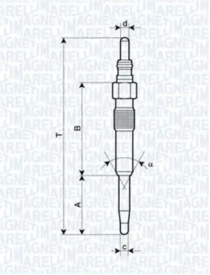 Glühkerze 5 V MAGNETI MARELLI 062900038304