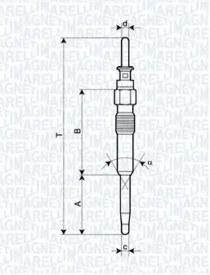 Glühkerze 5 V MAGNETI MARELLI 062900039304