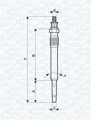 Glühkerze 11 V MAGNETI MARELLI 062900001304