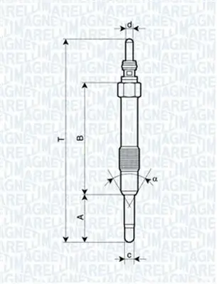 Glühkerze 11 V MAGNETI MARELLI 062900014304