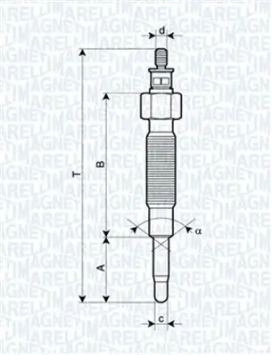 Glühkerze 11 V MAGNETI MARELLI 062900019304 Bild Glühkerze 11 V MAGNETI MARELLI 062900019304