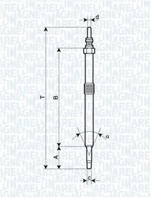 Glühkerze 11 V MAGNETI MARELLI 062900026304