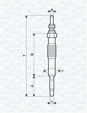 Glühkerze 11 V MAGNETI MARELLI 062900027304