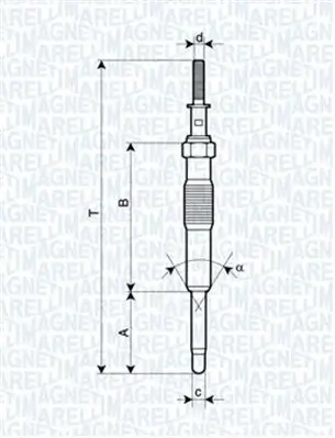 Glühkerze 11 V MAGNETI MARELLI 062900034304 Bild Glühkerze 11 V MAGNETI MARELLI 062900034304