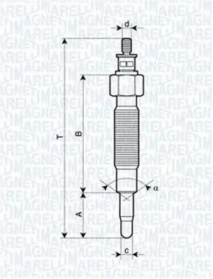 Glühkerze 11 V MAGNETI MARELLI 062900037304