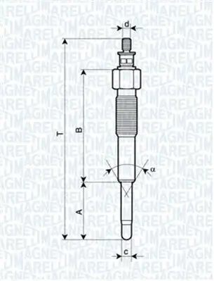 Glühkerze 11 V MAGNETI MARELLI 062900041304