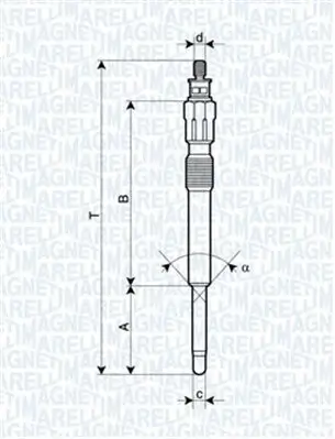 Glühkerze 11 V MAGNETI MARELLI 062900043304