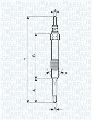 Glühkerze 11 V MAGNETI MARELLI 062900053304