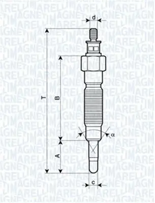 Glühkerze 11 V MAGNETI MARELLI 062900064304