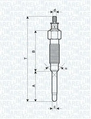 Glühkerze 11 V MAGNETI MARELLI 062900065304