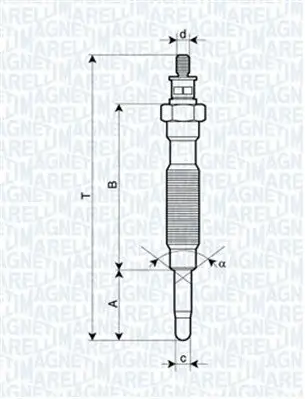 Glühkerze 12 V MAGNETI MARELLI 062900072304