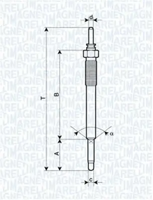 Glühkerze 11 V MAGNETI MARELLI 062900074304