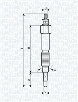 Glühkerze 11 V MAGNETI MARELLI 062900093304