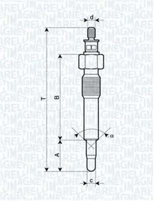 Glühkerze 11 V MAGNETI MARELLI 062583202304