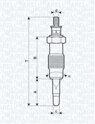 Glühkerze 11 V MAGNETI MARELLI 062582804304