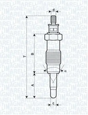 Glühkerze 11 V MAGNETI MARELLI 062580704304