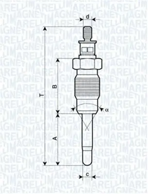 Glühkerze 11 V MAGNETI MARELLI 062900016304