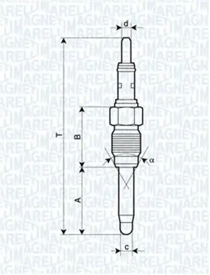 Glühkerze 12 V MAGNETI MARELLI 062900084304