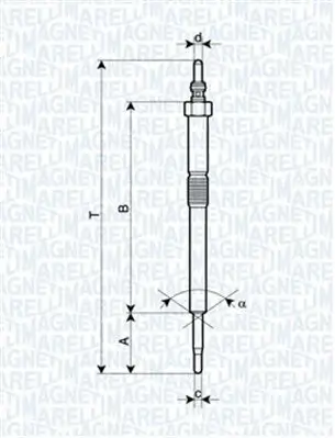 Glühkerze 11 V MAGNETI MARELLI 062900082304
