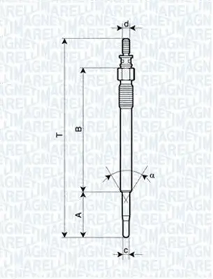 Glühkerze 11 V MAGNETI MARELLI 062900022304