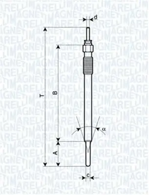 Glühkerze 11 V MAGNETI MARELLI 062900091304