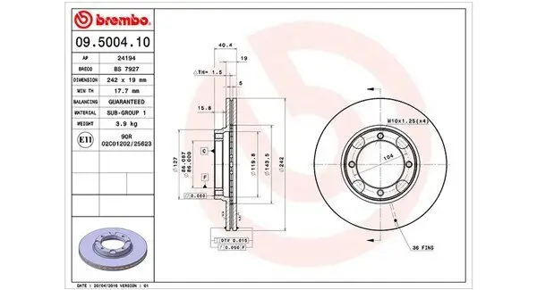 Bremsscheibe Vorderachse MAGNETI MARELLI 360406000200
