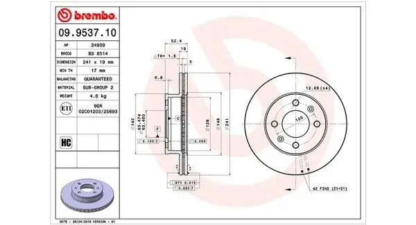 Bremsscheibe Vorderachse MAGNETI MARELLI 360406004900