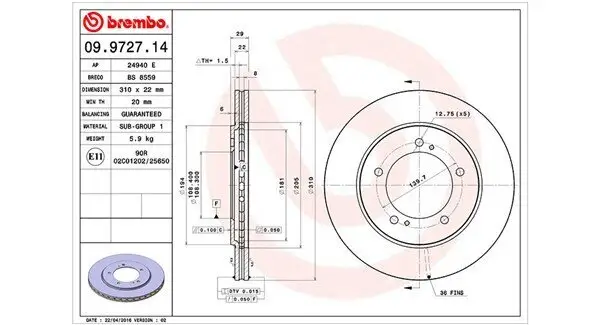 Bremsscheibe Vorderachse MAGNETI MARELLI 360406009000
