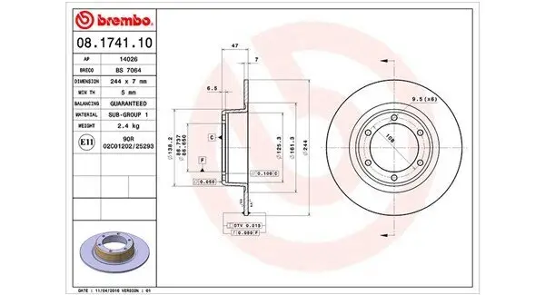 Bremsscheibe MAGNETI MARELLI 360406017500