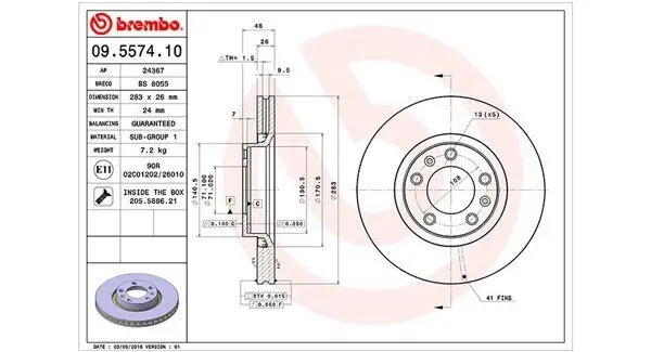 Bremsscheibe Vorderachse MAGNETI MARELLI 360406018200