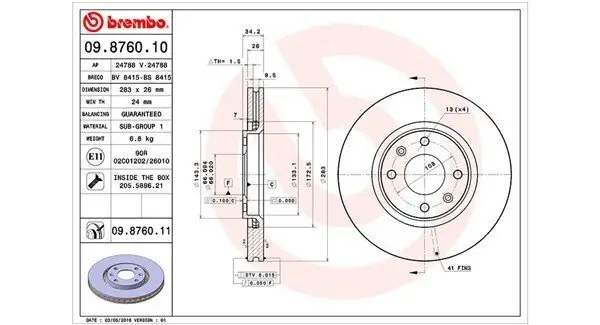 Bremsscheibe MAGNETI MARELLI 360406018900