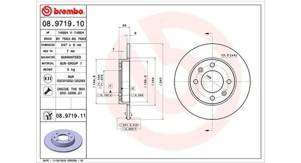 Bremsscheibe MAGNETI MARELLI 360406019100