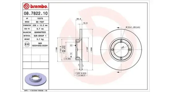 Bremsscheibe Vorderachse MAGNETI MARELLI 360406020200 Bild Bremsscheibe Vorderachse MAGNETI MARELLI 360406020200
