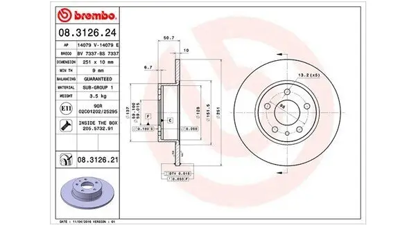 Bremsscheibe MAGNETI MARELLI 360406021100 Bild Bremsscheibe MAGNETI MARELLI 360406021100