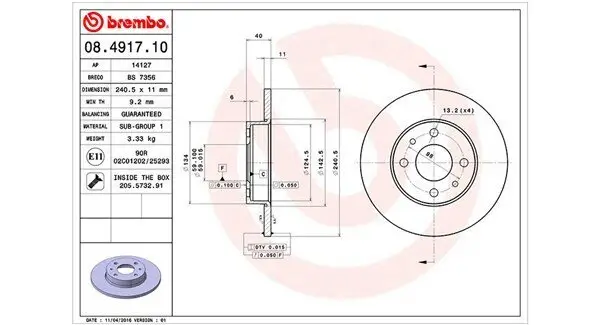 Bremsscheibe Hinterachse MAGNETI MARELLI 360406021400