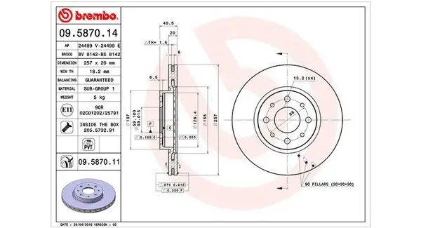 Bremsscheibe Vorderachse MAGNETI MARELLI 360406021900