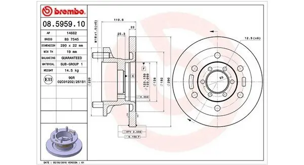 Bremsscheibe Vorderachse MAGNETI MARELLI 360406022800